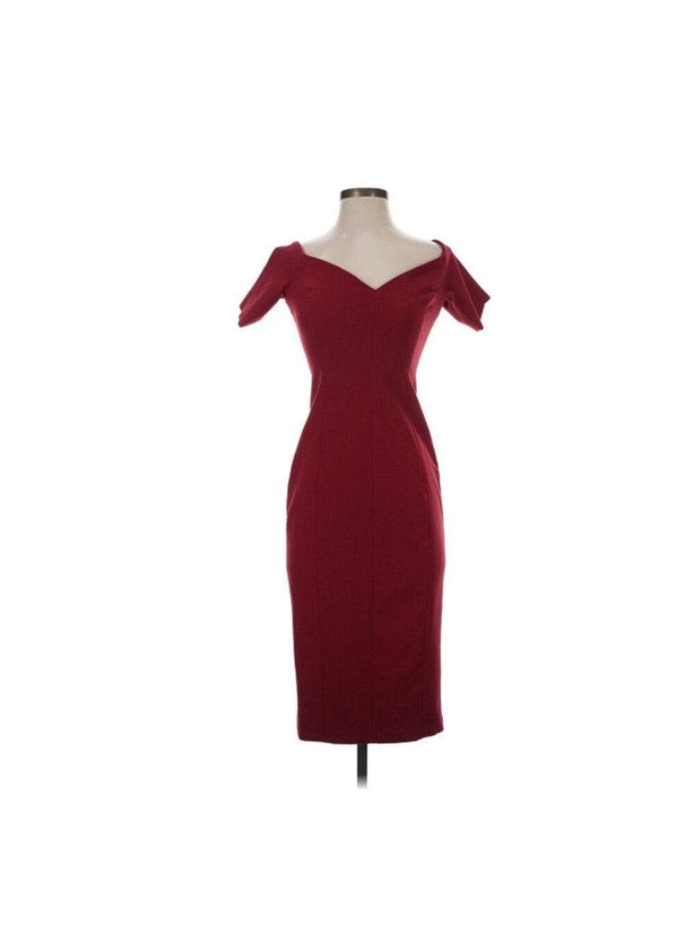 Cinq a Sept Sheath Dress Size 4 Burgundy Cold Shoulder Cocktail Elegant Formal